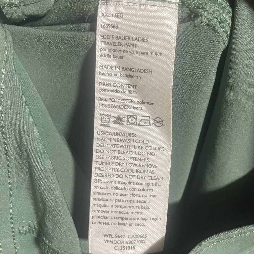 NWT Eddie Bauer Green Women's Departure Ankle Traveler Pants Sz XXL - Picture 3 of 7